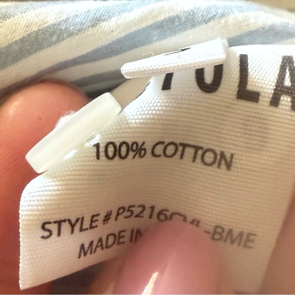Pistola Striped Button-Down in Sky Blue — Size Small - Picture 11 of 12